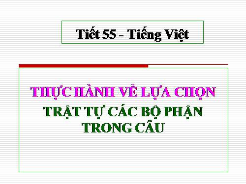 Tuần 14. Thực hành về lựa chọn trật tự các bộ phận trong câu