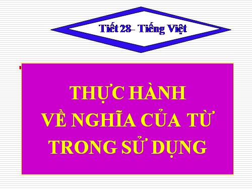 Tuần 7. Thực hành về nghĩa của từ trong sử dụng