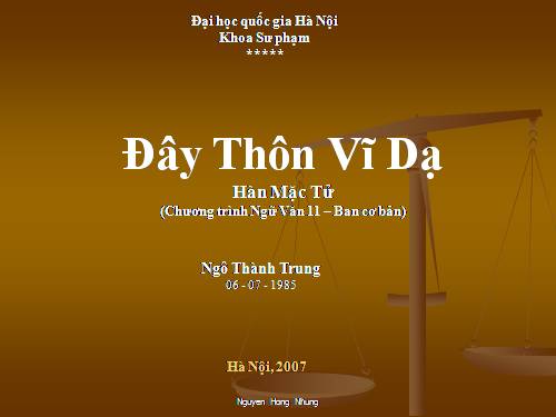 Tuần 23. Đây thôn Vĩ Dạ