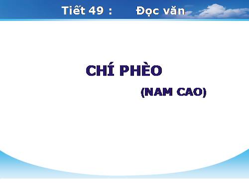 Tuần 13. Chí Phèo