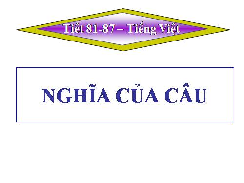 Tuần 19. Nghĩa của câu