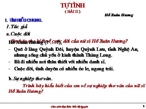 Tuần 2. Tự tình (bài II)