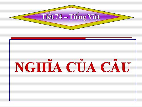 Tuần 19. Nghĩa của câu