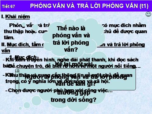 Tuần 15. Phỏng vấn và trả lời phỏng vấn