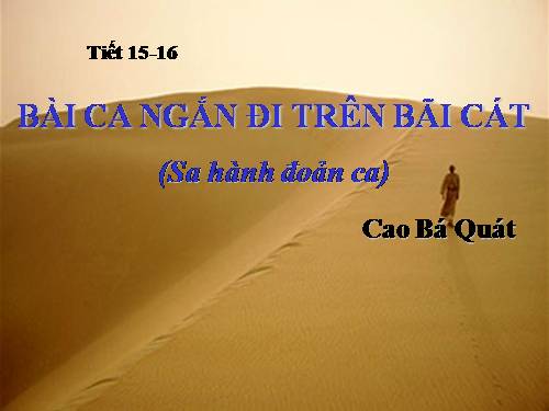 Tuần 4. Bài ca ngắn đi trên bãi cát (Sa hành đoản ca)