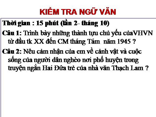 Tuần 10. Hai đứa trẻ