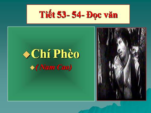 Tuần 13. Chí Phèo