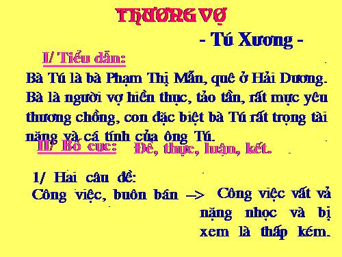 Tuần 3. Thương vợ.