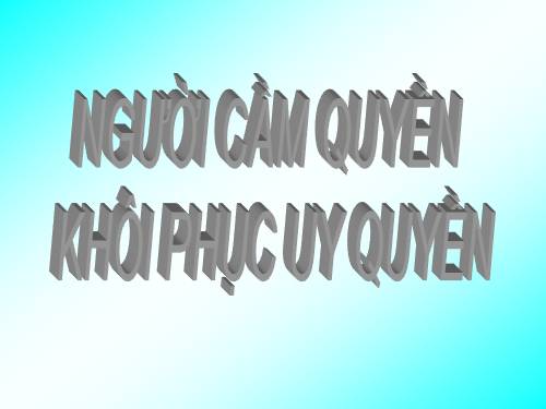 Tuần 28. Người cầm quyền khôi phục uy quyền