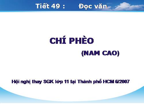 Tuần 13. Chí Phèo