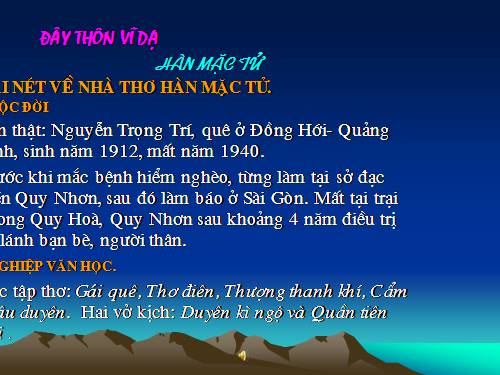 Tuần 23. Đây thôn Vĩ Dạ