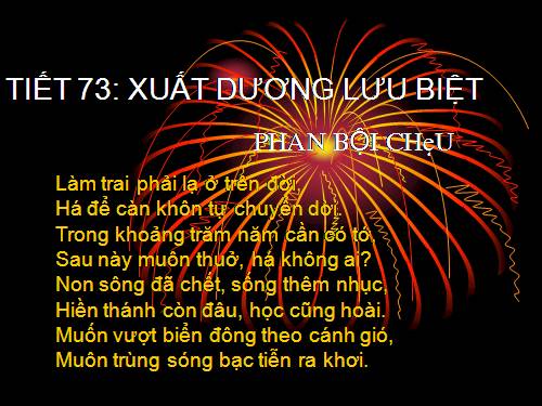 Tuần 19. Lưu biệt khi xuất dương (Xuất dương lưu biệt)