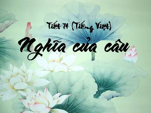 Tuần 19. Nghĩa của câu