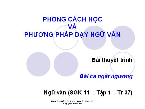 Tuần 4. Bài ca ngất ngưởng