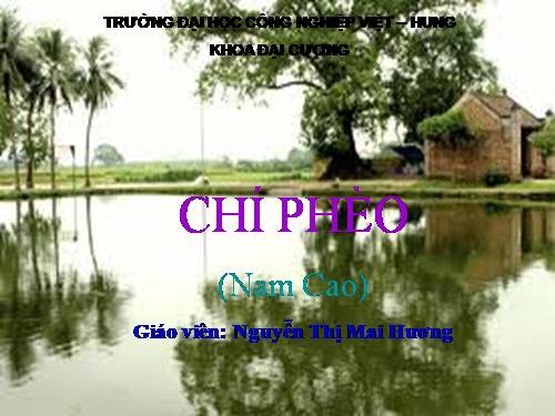 Tuần 13. Chí Phèo