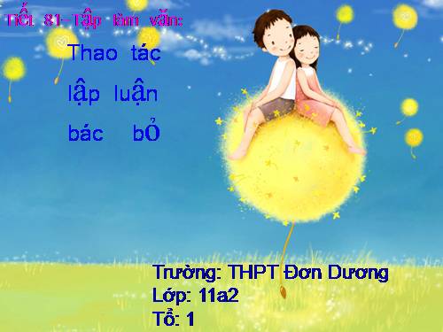 Tuần 21. Thao tác lập luận bác bỏ