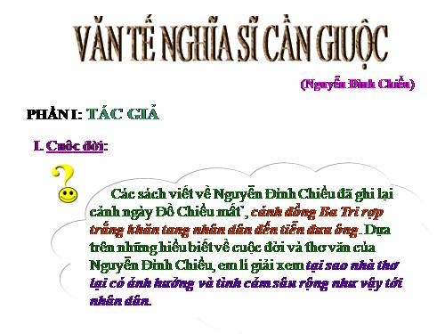 Tuần 6. Văn tế nghĩa sĩ cần Giuộc