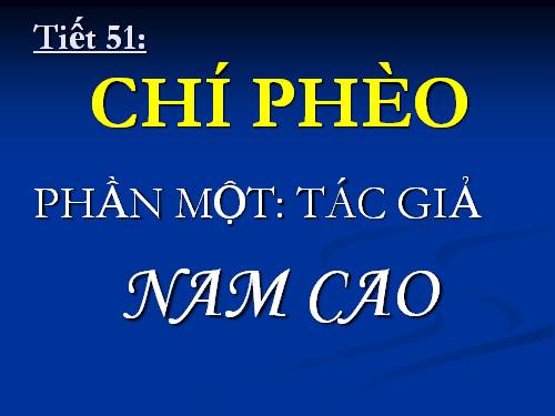 Tuần 13. Chí Phèo