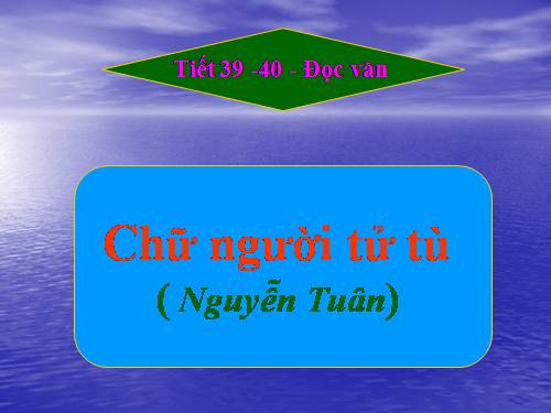 Tuần 11. Chữ người tử tù