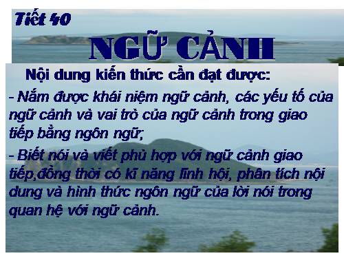 Tuần 10. Ngữ cảnh