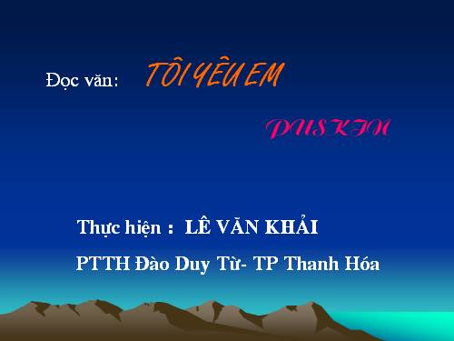 Tuần 26. Tôi yêu em