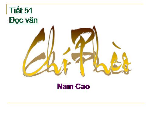 Tuần 13. Chí Phèo