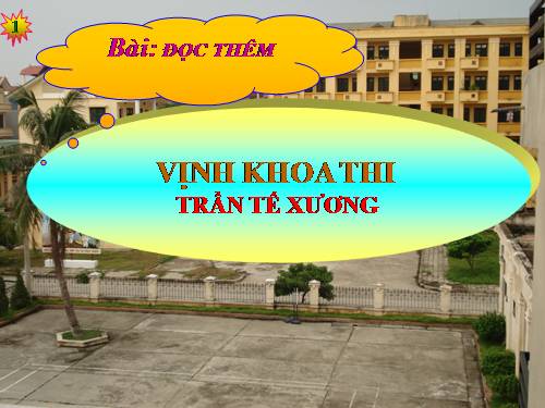 Tuần 3. Đọc thêm: Vịnh khoa thi Hương