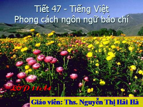 Tuần 12. Phong cách ngôn ngữ báo chí