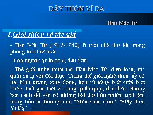 Tuần 23. Đây thôn Vĩ Dạ