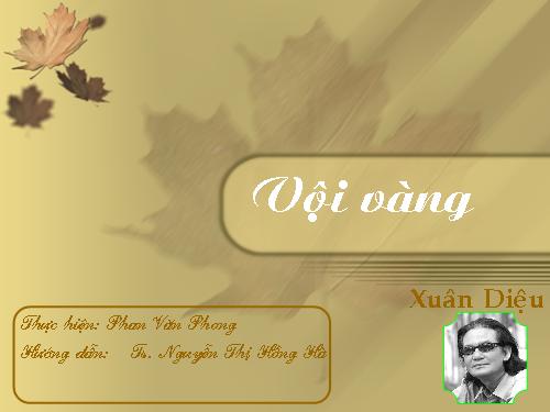 Tuần 21. Vội vàng