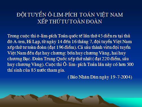 Tuần 14. Bản tin