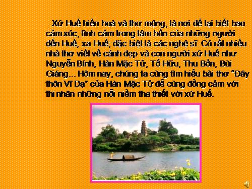 Tuần 23. Đây thôn Vĩ Dạ