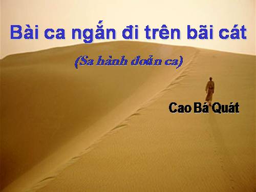 Tuần 4. Bài ca ngắn đi trên bãi cát (Sa hành đoản ca)