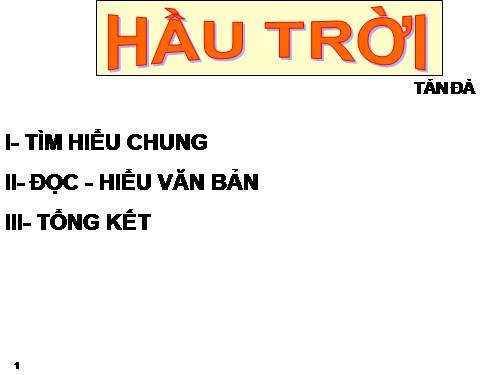 Tuần 20. Hầu Trời