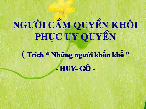 Tuần 28. Người cầm quyền khôi phục uy quyền