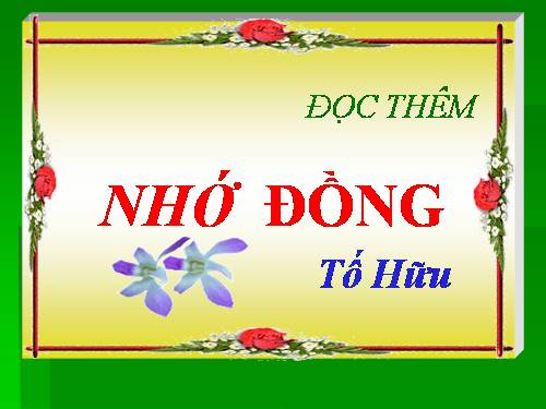 Tuần 24. Đọc thêm: Nhớ đồng