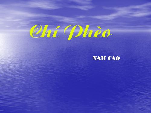 Tuần 13. Chí Phèo