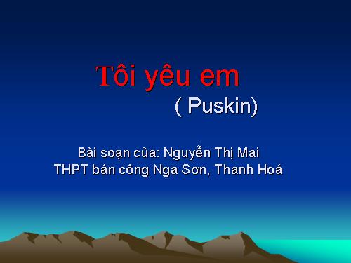 Tuần 26. Tôi yêu em