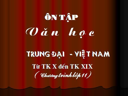 Tuần 8. Ôn tập văn học trung đại Việt Nam