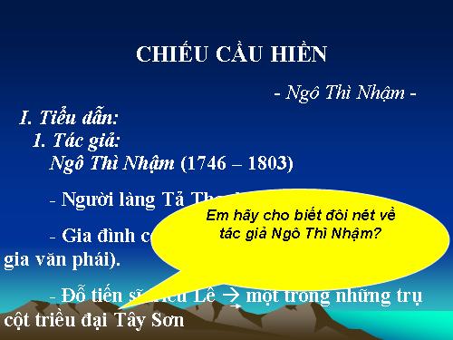 Tuần 7. Chiếu cầu hiền (Cầu hiền chiếu)