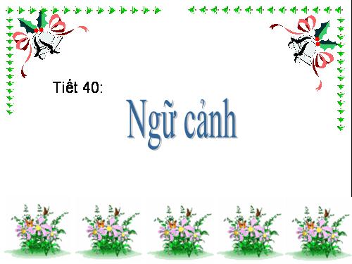 Tuần 10. Ngữ cảnh