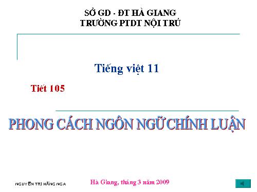 Tuần 30. Phong cách ngôn ngữ chính luận