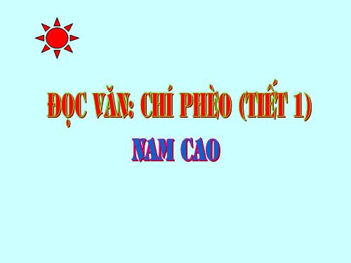 Tuần 13. Chí Phèo