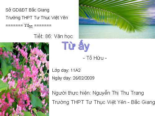 Tuần 24. Từ ấy