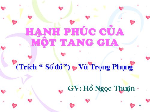 Tuần 12. Hạnh phúc của một tang gia