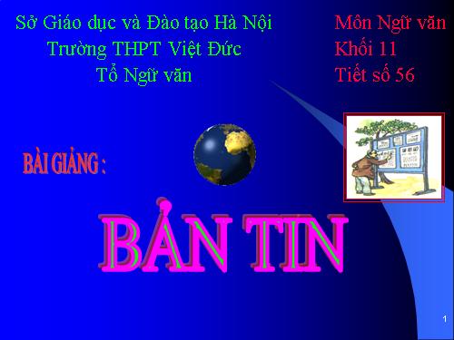 Tuần 14. Bản tin