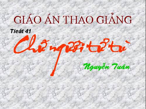 Tuần 11. Chữ người tử tù