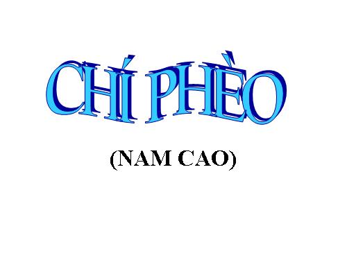 Tuần 13. Chí Phèo