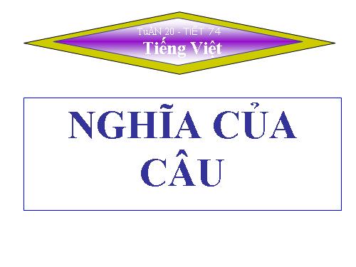 Tuần 19. Nghĩa của câu