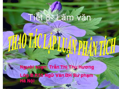 Tuần 2. Thao tác lập luận phân tích